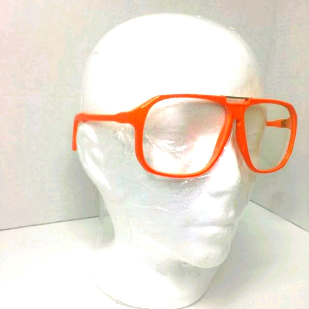 Orange Pop Big Frame Clear Glasses